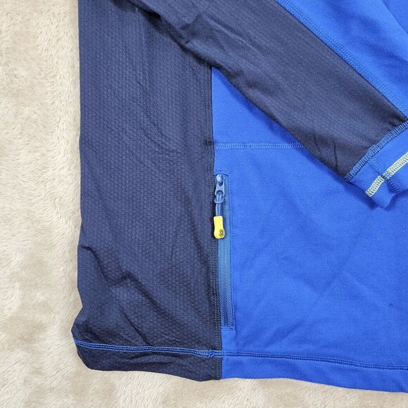 Lululemon Shirt Quarter Zip Mens Size L Blue Athletic Pocket Workout Gym Running - Picture 9 of 10